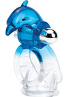 Wet Dreams Dreamboy Dizzy Dolphin Rechargeable Silicone Jelly Cock N Ball Sling with Bullet - Blue/Clear