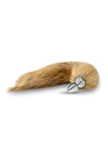 WhipSmart Metal Plug with 14in Fox Tail - Brown/Metal - 2.5in
