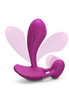 Witty Rechargeable Silicone Vibrator with Clitoral Stimulator - Sweet Orchid