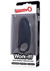 Work It USB Rechargeable Silicone Vibrating C-Ring Waterproof - Black