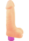 X5 Plus Vibrating Dildo with Balls - Vanilla - 7in