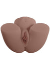 Xkin Amber Allure Bodyforms Rechargeable Thrusting Vibrating Masturbator - Pussy/Ass - Chocolate