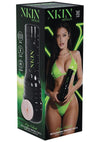Xkin Aza Velvet Rechargeable Vibrating Torch Masturbator - Pussy - Black/Vanilla