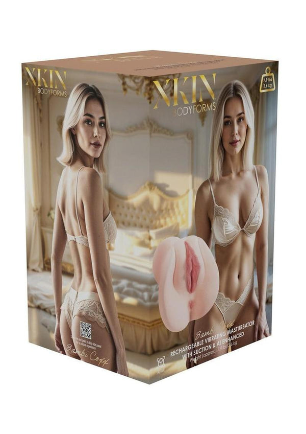 Xkin Bambi Coxx Bodyforms Rechargeable Sucking Vibrating Masturbator - Pussy - Vanilla