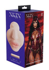 Xkin Crinso Hex Superhero Masturbator with Vibrating Bullet - Female Mouth - Caramel