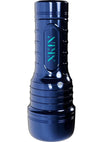 Xkin Dante Knox Rechargeable Vibrating Torch Masturbator - Male Mouth - Metallic - Blue/Caramel