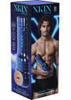Xkin Dante Knox Rechargeable Vibrating Torch Masturbator - Male Mouth - Metallic - Blue/Caramel
