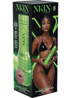 Xkin Lyv Royal Rechargeable Vibrating Torch Masturbator - Female Mouth - Metallic - Caramel/Green