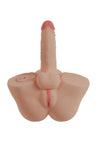 Xkin Renee Lovegood Bodyforms Trans Posable Rechargeable Vibrating Masturbator - Pussy/Penis - Caramel