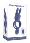 Zero Tolerance Naughty Bunny Rechargeable Silicone Vibrating Rabbit Cock Ring - Purple