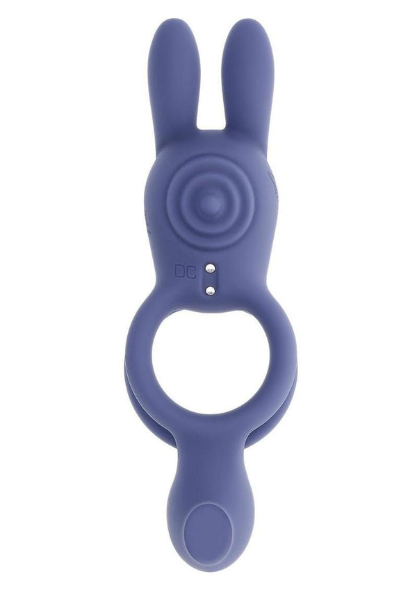 Zero Tolerance Naughty Bunny Rechargeable Silicone Vibrating Rabbit Cock Ring - Purple