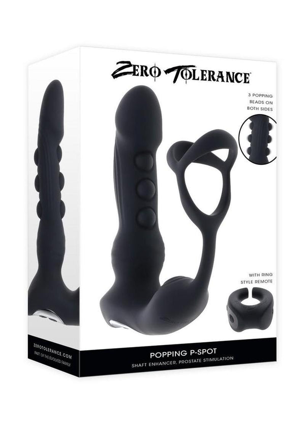 Zero Tolerance Popping P-Spot Rechargeable Silicone Massager - Black