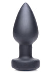 Zeus Vibrating and E-Stim Silicone Rechargeable Anal Plug with Remote Control - Black